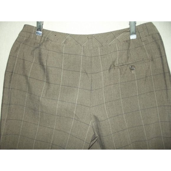 Worthington 14P x 20" Brown Plaid Mid Rise Cropped Cuffed Pants 14S capri crop - Picture 4 of 8